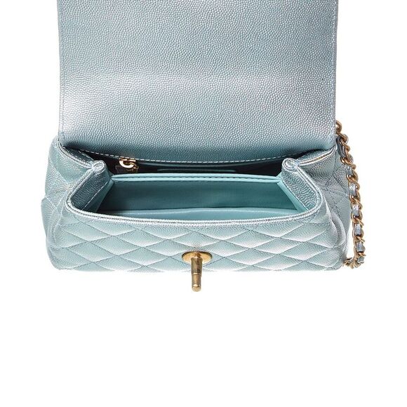 Chanel Blue Quilted Caviar Leather Extra Mini Coco Handle Flap (Authentic - Picture 4 of 4